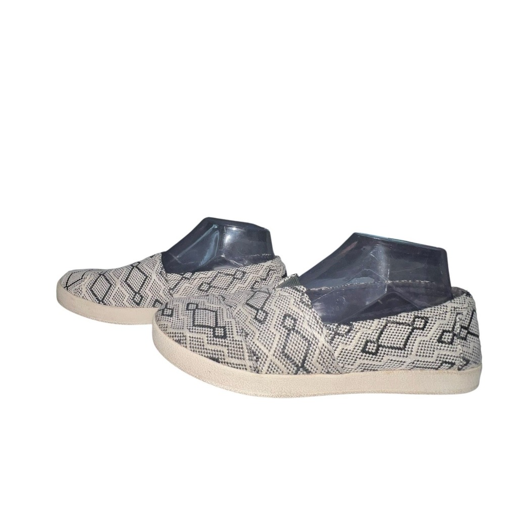 TOMS Black Diamond Jacquard Rubber Sole Womens Classic Slip-On Casual Shoes‎ 8